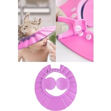 Privo Ayarlanabilir Bebek Banyo Şapkası Düğmeli Kulak Koruyucu Gözlere Su Kaçırmayan Duş Bonesi