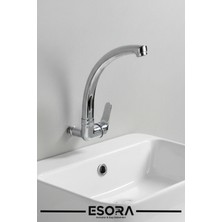 Esora Duvardan Tek Su Çıkışlı Mutfak Lavabo Bataryası Musluğu
