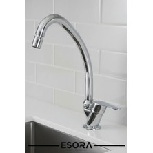 Esora Krom Mermerden Tek Su Girişli 360° Oynar Başlıklı Musluk Lavabo Bataryası