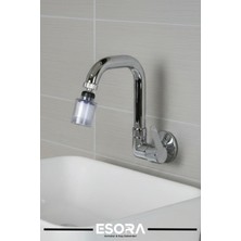 Esora Kireç Önleyici Pamuk Başlıklı Duvardan Tek Su Mutfak - Banyo ve Lavabo Bataryası