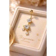 Begonia Accessories 316L Cerrahi Çelik Göbek Piercing Zirkon Taşlı – 2026 Fashion Premium Seri Belly Button Piercing – Kararma Yapmaz, Alerji Karşıtı, Paslanmaz Çelik Göbek Küpesi – Kadın Trend Takı - Gp7