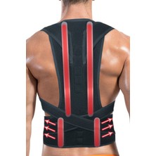 Allians Unisex Siyah Çift Balenli Manyetik Dik Duruş Kamburluk Destek Korsesi