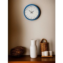 Bucuks Mey Ithalat® 36 cm Mavi 24 Saat Göstergeli Özel Tasarım Duvar Saati