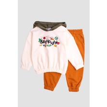 Chicsy Baby Brooklyn Yazı Baskılı Kapüşonlu Oversize Alt Üst Bebek Çocuk Eşorfman Takımı