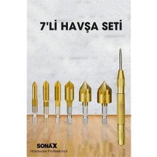 Bucuks Mey Ithalat® 7'li Hss Titanyum Kaplı Kılavuz ve Havşa Matkap Ucu Seti + Otomatik Zımba