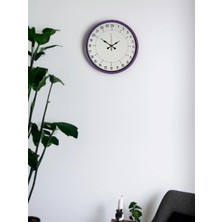 Bucuks Mey Ithalat® 36 cm Mor 24 Saat Göstergeli Özel Tasarım Duvar Saati