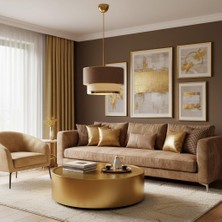 Elizim Home Lighting Pasta Tekli Abajur Kahverengi Sarkıt Avize