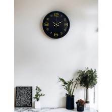 Bucuks Mey Ithalat® 36 cm Siyah Gold Rakamlı Duvar Saati
