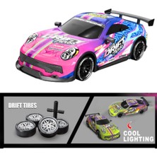 Magicway Drift Atan Turbo Rapid Araba Sarjlı Neon Renk Tasarımlı Altından LED Işıklı Yedek Lastikli