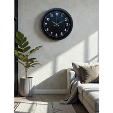 Bucuks Mey Ithalat® Pure Dark Black 40 cm Metal Duvar Saati