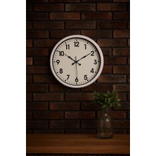 Bucuks Mey Ithalat® White Classic Modern 52 cm Metal Duvar Saati