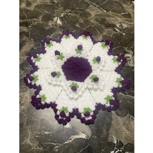 Maça Fashion El Örgüsü Mor Gül Desenli Lif Seti 3’lü – Çeyizlik Banyo Takımı