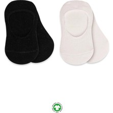 Bucuks Mey Ithalat®   2'li Penye Babet Silikonlu Basic Çorap 30104 Siyah Ekru