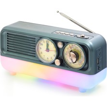 Marsilyan Bluetooth Nostaljik Hoparlör Fm Retro Saatli 18.1 x 11.9 x 19.8 cm NS7210BT
