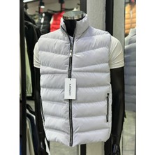 Erkek Dik Yaka Şişme Yelek Fermuarlı Slim Fit Günlük Spor Şişme Yelek Yeni Sezon