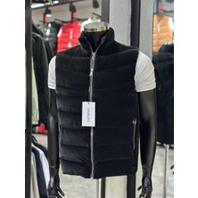 Erkek Dik Yaka Şişme Yelek Fermuarlı Slim Fit Günlük Spor Şişme Yelek Yeni Sezon