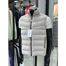 Erkek Dik Yaka Şişme Yelek Fermuarlı Slim Fit Günlük Spor Şişme Yelek Yeni Sezon