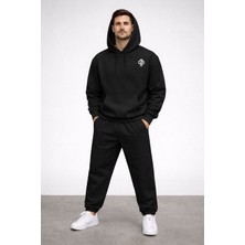 Os Unisex Kapüşonlu Eşofman Takımı – Oversize Fit, Minimal Logo, Beyaz
