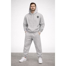 Os Unisex Kapüşonlu Eşofman Takımı – Oversize Fit, Minimal Logo, Beyaz