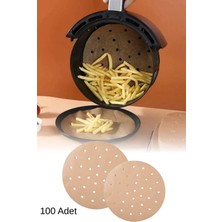 Privo 100 Adet Airfryer Pişirme Kağıdı Tek Kullanımlık Yağ Geçirmez Yapışmaz Yuvarlak Delikli Model 20 cm