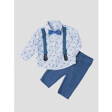 Kidex’s Baby Bebek Gömleği Askılı Papyonlu Çiçek Desenli Bebek Takımı