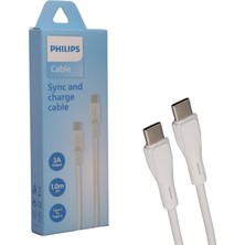 AyrStore DLC3001CW/70 Type-C To Type-C 3A 1 Metre Beyaz Hızlı Şarj ve Veri Kablosu