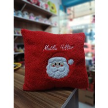 BLC Boutique Yılbaşı Peluş Yastık Noel Baba Işlemeli