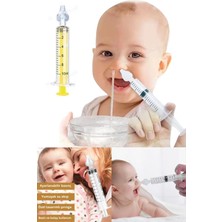 Privo Yeniden Kullanılabilir Manuel Burun Temizleyici 10ML Yumuşak Silikon Uçlu Bebek Burun Yıkama Şırınga