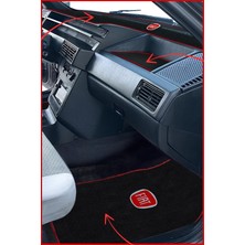 Ulus Tekstil Fiat Tempra Tipo Uyumlu 5 Parça Nakışlı Siyah Oto Halı Paspas Seti Torpido Kaplama Koruma Halısı