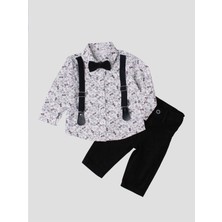 Kidex’s Baby Bebek Gömleği Askılı Papyonlu Çiçek Desenli Bebek Takımı