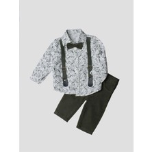 Kidex’s Baby Bebek Gömleği Askılı Papyonlu Çiçek Desenli Bebek Takımı