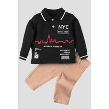 Kidex’s Baby Erkek Bebek Pamuklu Polo Takım Pantolon Üst Ikili Takım