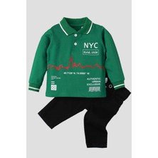 Kidex’s Baby Erkek Bebek Pamuklu Polo Takım Pantolon Üst Ikili Takım