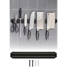 Privo Mıknatıslı Bıçak Askısı 33 cm Paslanmaz Çelik Duvar Tipi Bıçak Tutucu Organizer ve Stand Aparatı