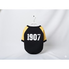 Patipin Taraftar Koleksiyonu 1907 Yazılı Köpek Kıyafeti - Küçük Irk Uyumlu Sarı Lacivert Giysi