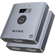 Sh Ticaret S-Link SL-LU602 2-Port 4K 60Hz Hdmı Çift Yönlü (Bi-Directional) Akıllı Switch