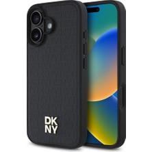 DKNY Apple iPhone 16 Plus Uyumlu Kılıf Orjinal Lisanslı M-safe Şarj Özellikli 3D Yazılı Repeat Pattern Kapak