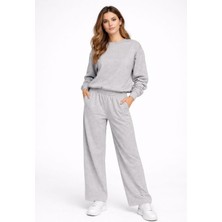 Kadın Eşofman Takımı Oversize Sweatshirt Bol Paça Rahat Kalıp Günlük Spor Takım