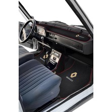 Ulus Tekstil Renault 12 Toros Torpido Vites Konsol Yan Koruma Halısı Siyah Oto Halı Paspas Seti | Full Takım Set