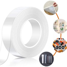 Privo 2 Metre Çift Taraflı Nano Bant Ultra Güçlü Şeffaf Yapışkanlı Iz Bırakmaz Duvar Tablo Çerçeve Bandı