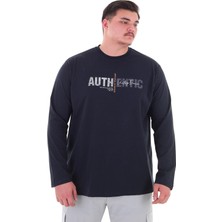 Maruf Shop Erkek 115-155 Kilo Arası Için Uygun Uzun Kol Bisiklet Yaka Mevsimlik Baskılı Ince Sweatshirt