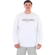 Maruf Shop Erkek 115-155 Kilo Arası Için Uygun Uzun Kol Bisiklet Yaka Mevsimlik Baskılı Ince Sweatshirt