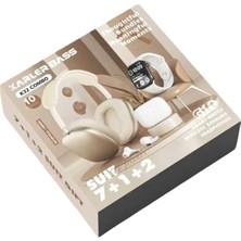 Mey İthalat Mey Ithalat®  K32 Kombo 7 Adet Kordon Akıllı Saat Airpods Kulaklık Kafa Üstü Kablosuz Kulaklık Set - Beyaz