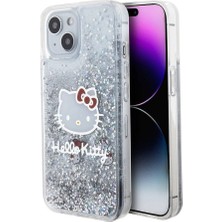 Apple iPhone 15 Uyumlu Kılıf Hello Kitty Orjinal Lisanslı Ikonik Sıvılı Glitter Kapak