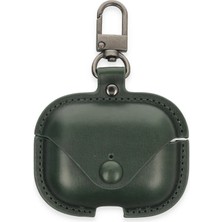 Mey İthalat Mey Ithalat®  Airpods 3 (3.nesil) Çanta Deri Kılıf - Haki Yeşil