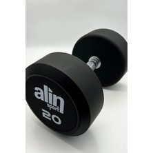 Alin Sport 20 kg Kauçuk Kaplı Profesyonel Olimpik Dumbbell ( Dambıl ) - Beyaz Alin