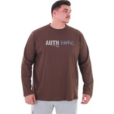 Maruf Shop Erkek 115-155 Kilo Arası Için Uygun Uzun Kol Bisiklet Yaka Mevsimlik Baskılı Ince Sweatshirt