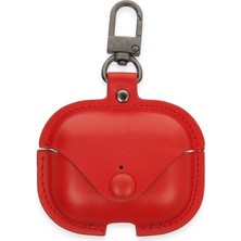 Mey İthalat Mey Ithalat®  Airpods 3 (3.nesil) Çanta Deri Kılıf - Kırmızı