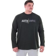 Maruf Shop Erkek 115-155 Kilo Arası Için Uygun Uzun Kol Bisiklet Yaka Mevsimlik Baskılı Ince Sweatshirt