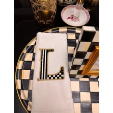 Geffprive Özel Tasarım Harf Nakışlı El Havlusu | Premium Seri 30X50 -L-